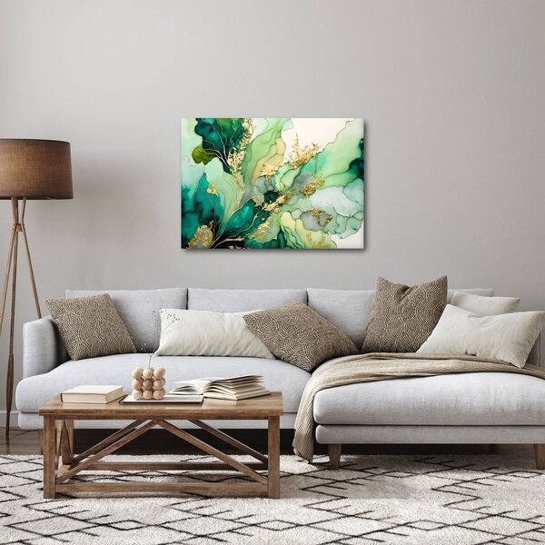 Obraz - Zelená abstrakcia (70x50 cm)