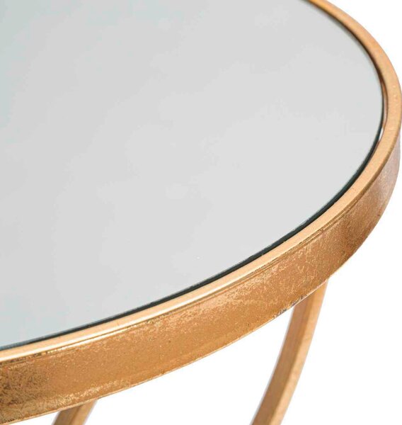 KONFERENČNÝ STOLÍK, biela, zlatá, kov, sklo, 35/35/60 cm - Stolíky do obývačky, Online Only