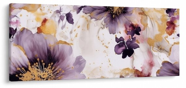 Obraz - Akvarelové kvety (120x50 cm)