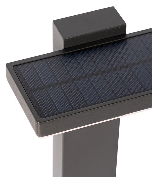 Vonkajšia stojaca lampa tmavosivá 80 cm vrátane LED a stmievateľného svetla na solár - Sunnie