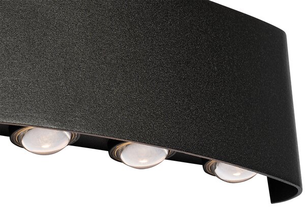 Vonkajšia nástenná lampa čierna vrátane LED 10-svetlo IP54 - Silly