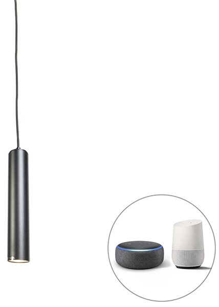 Elegantná závesná lampa čierna vrátane svetelného zdroja WiFi GU10 - Tuba Small