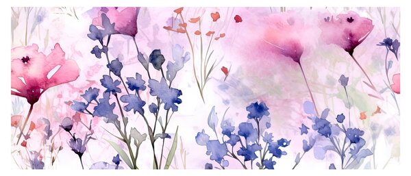 Obraz - Akvarelová lúka (120x50 cm)