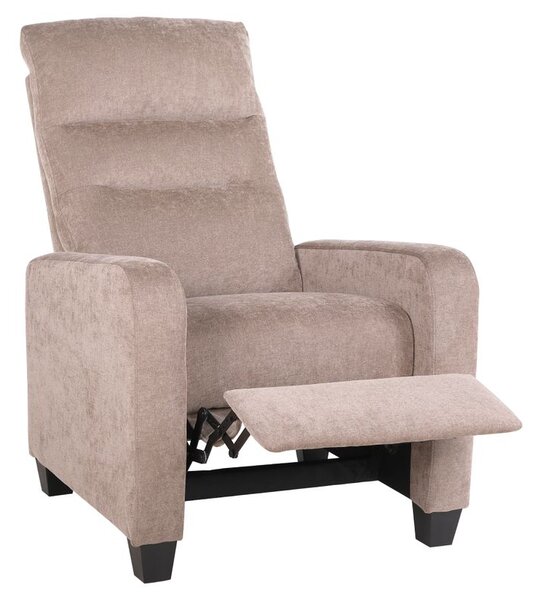 Mechanicky polohovacie relaxačné kreslo, hnedá látka (k416266)
