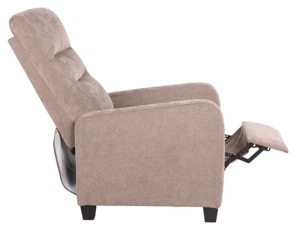 Mechanicky polohovacie relaxačné kreslo, hnedá látka (k416266)