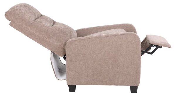 Mechanicky polohovacie relaxačné kreslo, hnedá látka (k416266)