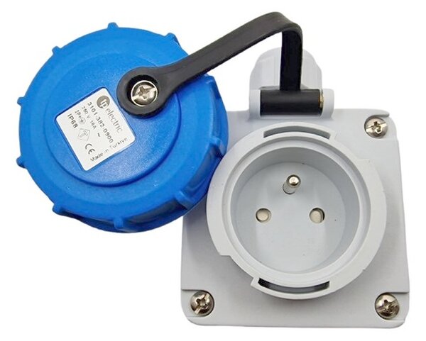 TP electric Nástenná zásuvka s bezpečnostnou clonkou 1x16A IP68 3101-382-0900