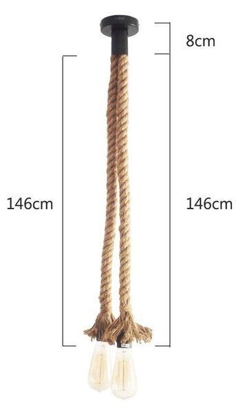 HADEX Závesné lanové svietidlo 150cm, 2xE27