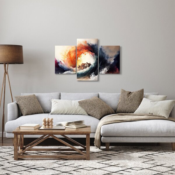 Obraz - Vo víre povodne, akvarel (90x60 cm)