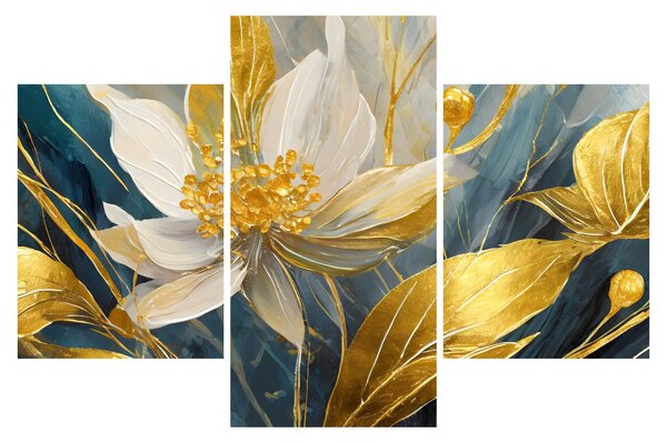 Obraz - Maľba zlatých kvetov (90x60 cm)