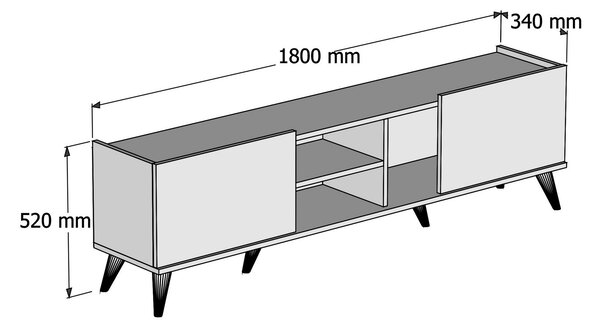 ASIR TV stolík ELEGANTE 1310 orech