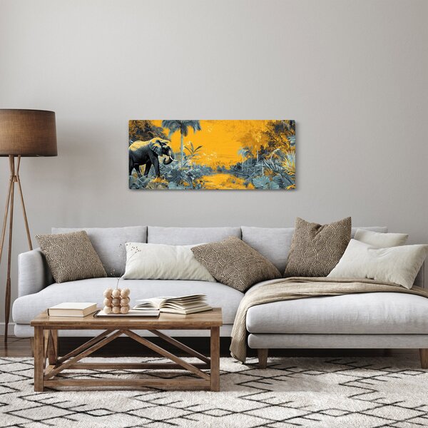 Obraz - Slon v prírode (120x50 cm)