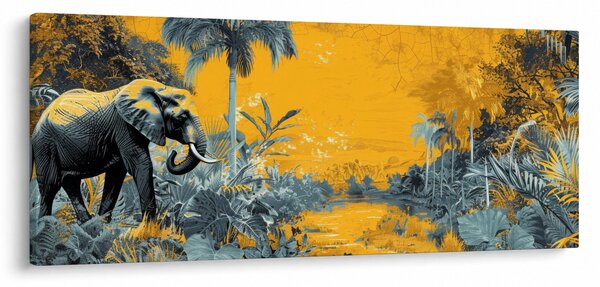 Obraz - Slon v prírode (120x50 cm)