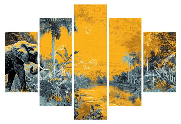 Obraz - Slon v prírode (150x105 cm)