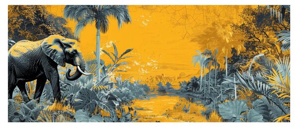 Obraz - Slon v prírode (120x50 cm)