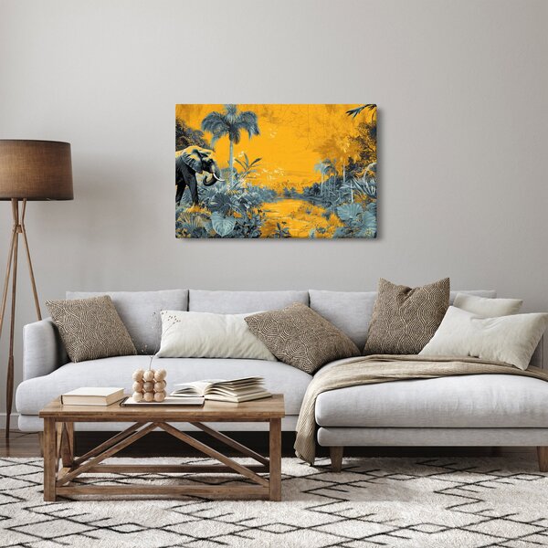 Obraz - Slon v prírode (90x60 cm)