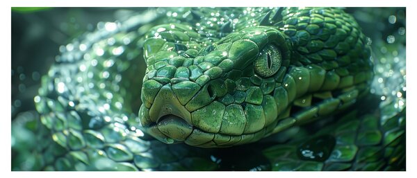 Obraz - Portrét hada (120x50 cm)