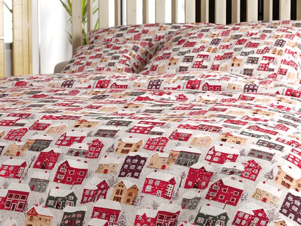Bavlnené obliečky MERRY VILLAGE farebné Rozmer obliečky: 70 x 90 cm | 140 x 200 cm