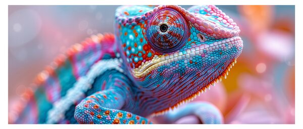 Obraz - Sfarbený chameleón (120x50 cm)