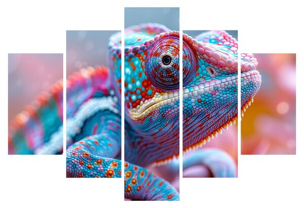 Obraz - Sfarbený chameleón (150x105 cm)