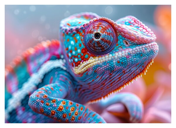 Obraz - Sfarbený chameleón (70x50 cm)
