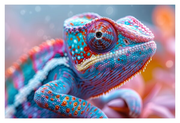 Obraz - Sfarbený chameleón (90x60 cm)