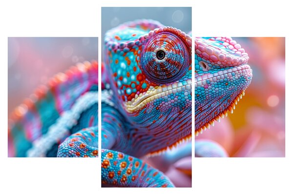 Obraz - Sfarbený chameleón (90x60 cm)