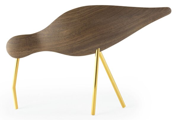 Normann Copenhagen Drevený vtáčik Shorebird Large, walnut / brass