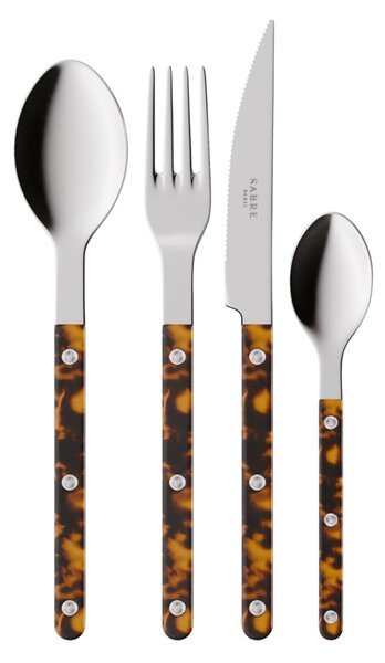 4-dielna sada príborov Bistrot Brillant – Faux Tortoise