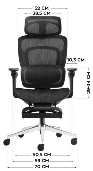 Masážne kancelárske kreslo Visioner 8.3 čierne