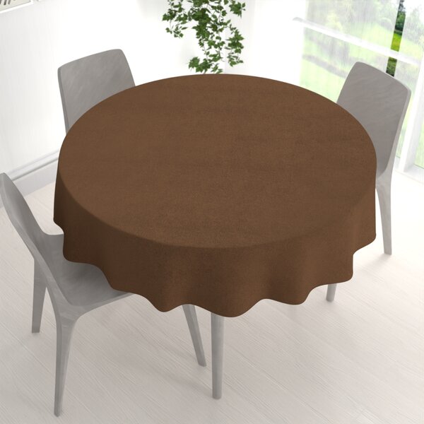 Biante Okrúhly obrus/imitácia brúsenej kože Alcantara ALC-022 Hnedý Ø 50 cm