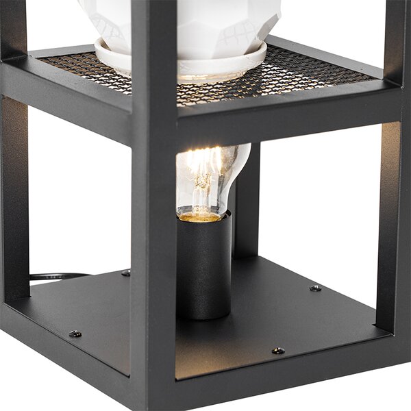 Priemyselná stolná lampa čierna - Cage Rack