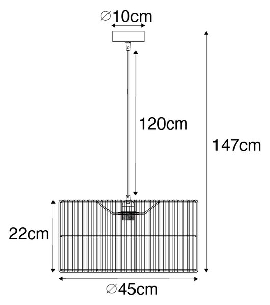 Orientálny závesný luster ratan 45 cm - Maud