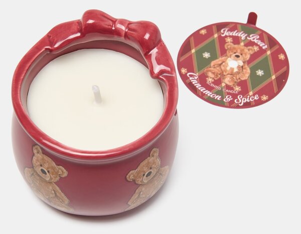 Sinsay - Vianočná vonná sviečka s potlačou medvedíkov Cinnamon - lilavá