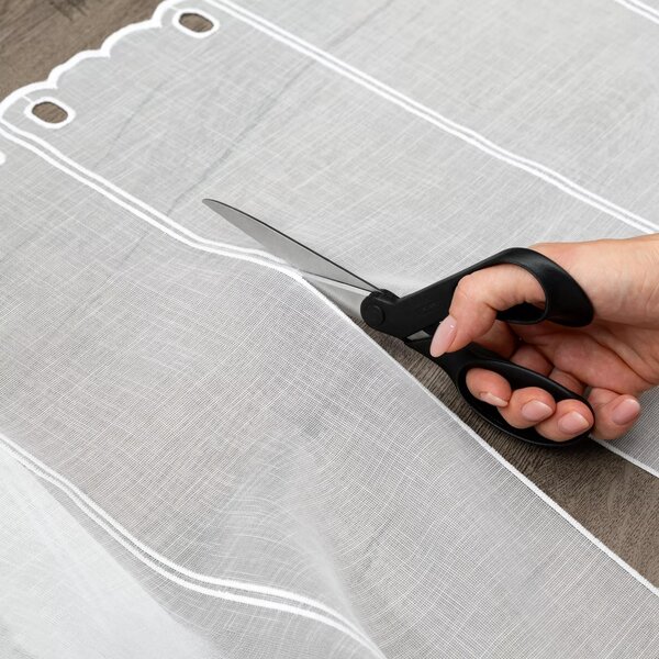 Metráž Vitrážková záclonová látka Vianoce v. 30 cm - Biela