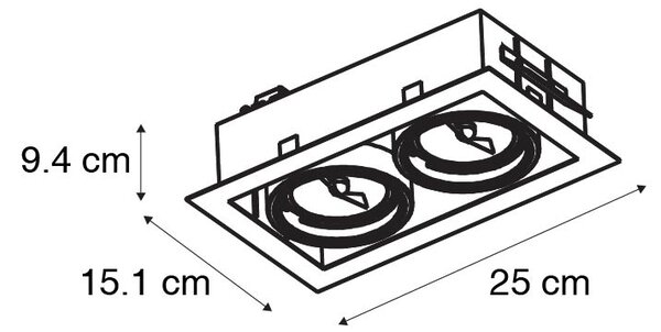 Inteligentné zapustené bodové svietidlo čierne 2-svetlé nastaviteľné vrátane 2 Wifi GU10 70mm - Oneon 70