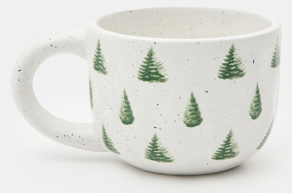 Sinsay - Zimný hrnček s motívom vianočných stromčekov - biela