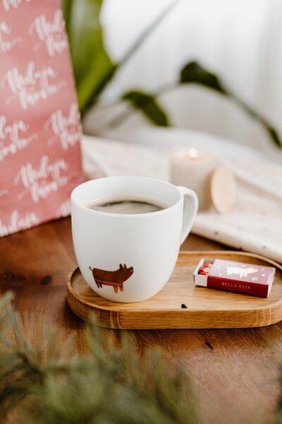 Porcelánový hrnček Zlaté prasiatko 300 ml