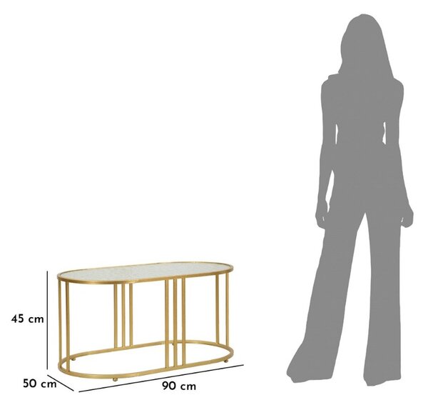 Dizajnový konferenčný stolík Baroness 90 cm zlatý