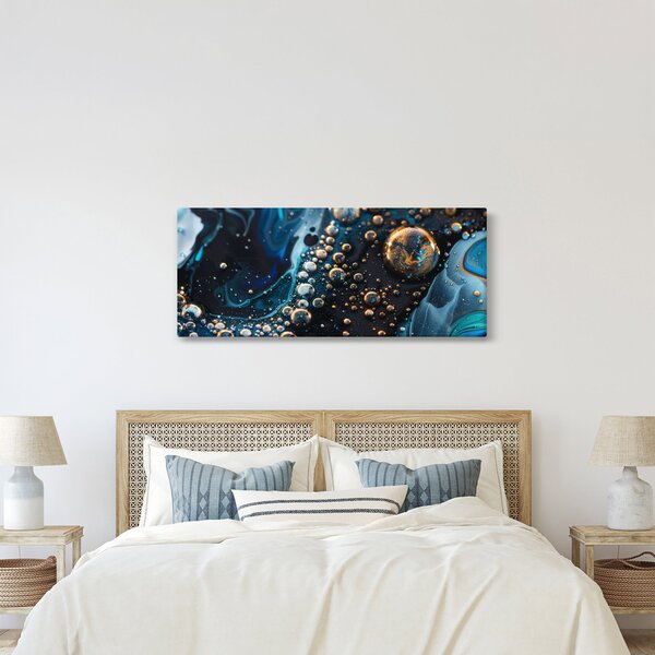 Obraz - Atramentové kvapky (120x50 cm)