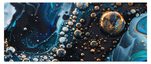 Obraz - Atramentové kvapky (120x50 cm)