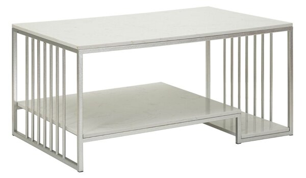 Dizajnový konferenčný stolík Gabouray 90 cm biely / strieborný