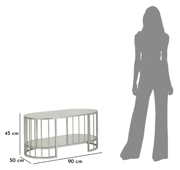 Dizajnový konferenčný stolík Eilonwy 90 cm strieborný