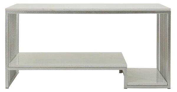 Dizajnový konferenčný stolík Gabouray 90 cm biely / strieborný