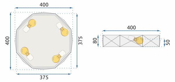 TooLight Stropné svietidlo Diamond APP876-C 40 cm zlaté