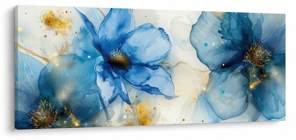 Obraz - Kvetinová, atramentová maľba (120x50 cm)