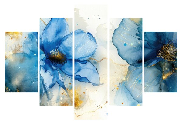 Obraz - Kvetinová, atramentová maľba (150x105 cm)