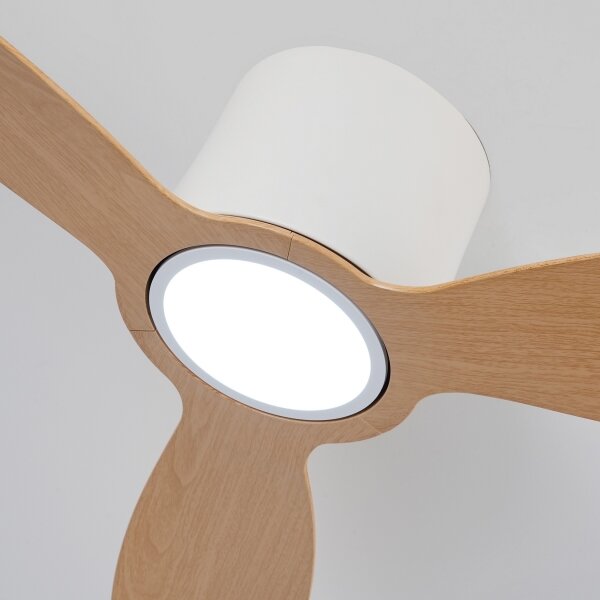 ZEVENTI - LED stropný ventilátor VENTORA LED/24W/230V Wi-Fi Tuya biela/dub + diaľkový ovládač