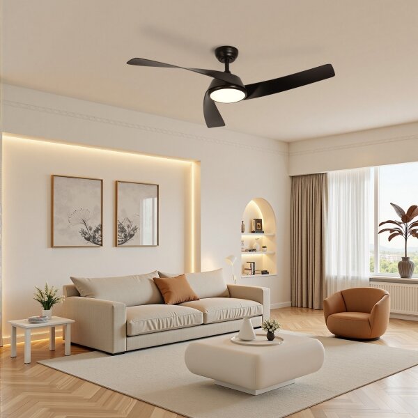 ZEVENTI - LED stropný ventilátor AERYS LED/24W/230V Wi-Fi Tuya čierna + DO