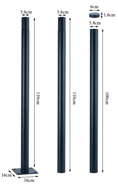 Brilagi-LED Vonkajšie pouličné svietidlo so stĺpom 3 m URBANSPARK LED/120W/230V antracit IP65